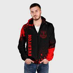 Ветровка с капюшоном мужская Everton - red gradient вертикально, цвет: 3D-черный — фото 2