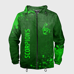 Мужская ветровка Scorpions - green gradient вертикально