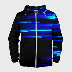 Ветровка с капюшоном мужская Color blue black, цвет: 3D-белый