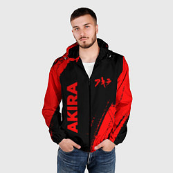 Ветровка с капюшоном мужская Akira - red gradient вертикально, цвет: 3D-черный — фото 2