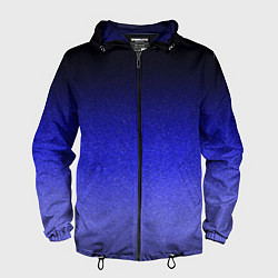 Ветровка с капюшоном мужская Градиент индиго из чёрно в синий текстура крошка, цвет: 3D-черный