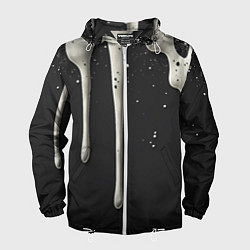 Ветровка с капюшоном мужская Белая слизь текстура, цвет: 3D-белый