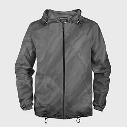 Ветровка с капюшоном мужская Серая текстура каменная мрамор, цвет: 3D-черный