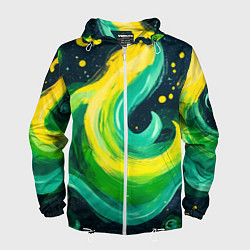 Мужская ветровка Желто-зеленая краска текстура