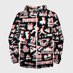 Ветровка с капюшоном мужская Fortnite glitch game, цвет: 3D-белый