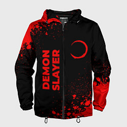Мужская ветровка Demon Slayer - red gradient вертикально