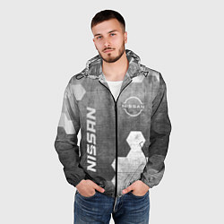 Ветровка с капюшоном мужская Nissan - grey gradient вертикально, цвет: 3D-черный — фото 2