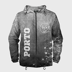 Ветровка с капюшоном мужская Porto - grey gradient вертикально, цвет: 3D-черный