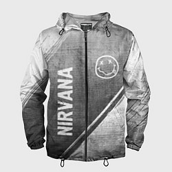 Ветровка с капюшоном мужская Nirvana - grey gradient вертикально, цвет: 3D-черный
