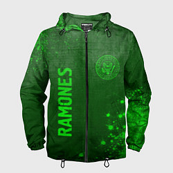 Мужская ветровка Ramones - green gradient вертикально