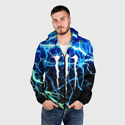 Ветровка с капюшоном мужская Monster energy electro, цвет: 3D-черный — фото 2
