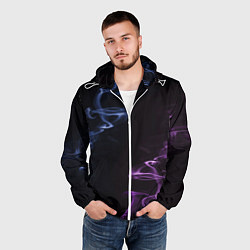 Ветровка с капюшоном мужская Color black blue pink, цвет: 3D-белый — фото 2