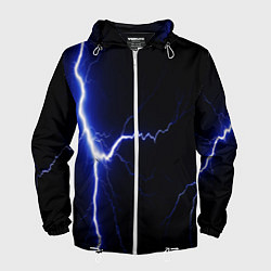Ветровка с капюшоном мужская Lightning blue, цвет: 3D-белый