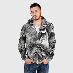 Ветровка с капюшоном мужская Черепа лошадей, цвет: 3D-белый — фото 2