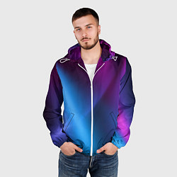 Ветровка с капюшоном мужская Multicoloured, цвет: 3D-белый — фото 2