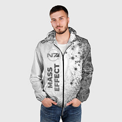 Ветровка с капюшоном мужская Mass Effect - white gradient по-вертикали, цвет: 3D-черный — фото 2