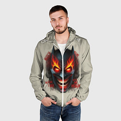 Ветровка с капюшоном мужская Огенный Бэтмент, цвет: 3D-белый — фото 2