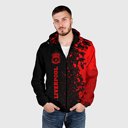 Ветровка с капюшоном мужская Liverpool - red gradient по-вертикали, цвет: 3D-черный — фото 2