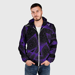 Ветровка с капюшоном мужская The triangle is purple, цвет: 3D-белый — фото 2