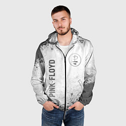 Ветровка с капюшоном мужская Pink Floyd - white gradient вертикально, цвет: 3D-черный — фото 2