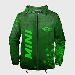 Ветровка с капюшоном мужская Mini - green gradient вертикально, цвет: 3D-черный