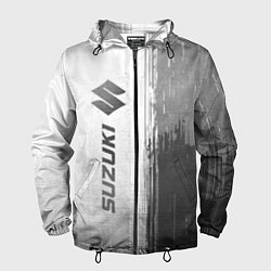 Ветровка с капюшоном мужская Suzuki - white gradient по-вертикали, цвет: 3D-черный