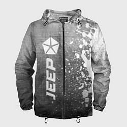 Ветровка с капюшоном мужская Jeep - grey gradient по-вертикали, цвет: 3D-черный