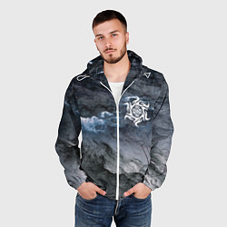 Ветровка с капюшоном мужская Символика Белобога - оберег, цвет: 3D-белый — фото 2