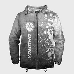 Ветровка с капюшоном мужская Yamaha - grey gradient по-вертикали, цвет: 3D-черный