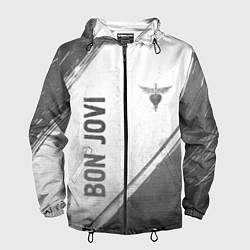 Мужская ветровка Bon Jovi - white gradient вертикально