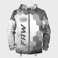 Ветровка с капюшоном мужская FAW - white gradient по-вертикали, цвет: 3D-черный