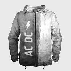 Ветровка с капюшоном мужская AC DC - grey gradient по-вертикали, цвет: 3D-черный
