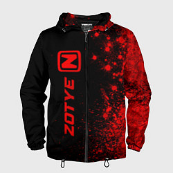 Ветровка с капюшоном мужская Zotye - red gradient по-вертикали, цвет: 3D-черный