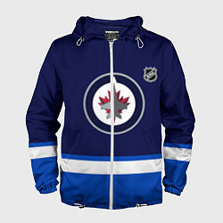 Ветровка с капюшоном мужская Виннипег Джетс хоккей, цвет: 3D-белый