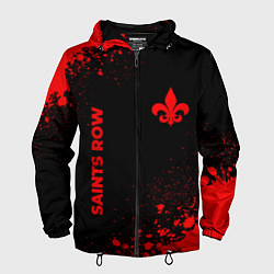 Ветровка с капюшоном мужская Saints Row - red gradient вертикально, цвет: 3D-черный
