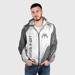 Ветровка с капюшоном мужская Король и Шут - white gradient вертикально, цвет: 3D-черный — фото 2