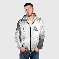 Ветровка с капюшоном мужская Fall Out Boy - white gradient вертикально, цвет: 3D-черный — фото 2