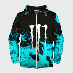 Мужская ветровка Monster energy голубой огонь