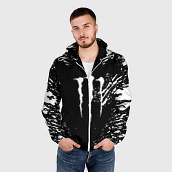 Ветровка с капюшоном мужская Monster energy white splash, цвет: 3D-белый — фото 2