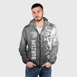 Ветровка с капюшоном мужская Burzum - grey gradient по-вертикали, цвет: 3D-черный — фото 2