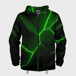 Мужская ветровка Зеленая текстура с неоном