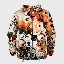 Мужская ветровка Абстракция разлитые краски оранжевый
