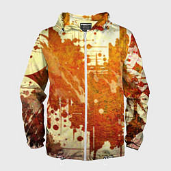 Ветровка с капюшоном мужская Абстракция - sunspot, цвет: 3D-белый