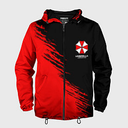 Ветровка с капюшоном мужская Umbrella Corp - red and black, цвет: 3D-черный