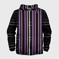 Ветровка с капюшоном мужская Neon red blue black, цвет: 3D-белый