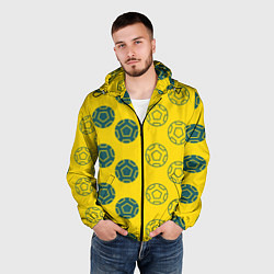 Ветровка с капюшоном мужская Ряды из спортивных мячей, цвет: 3D-черный — фото 2