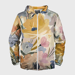 Мужская ветровка Цветы акварель