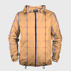 Ветровка с капюшоном мужская Color beige blue cross, цвет: 3D-черный