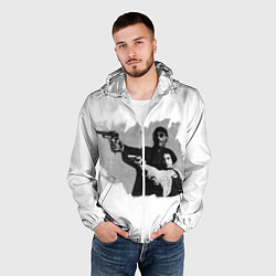 Ветровка с капюшоном мужская Леон рисунок, цвет: 3D-белый — фото 2