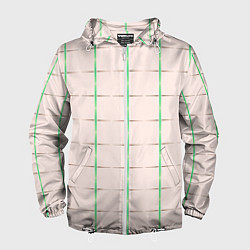 Ветровка с капюшоном мужская Color white stripes, цвет: 3D-белый